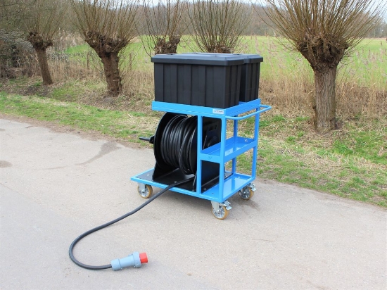 Afbeeldingen van Servicewagen incl. HDPE kabel haspel voor elektrische Bio Choppers