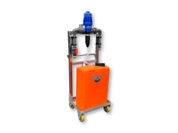 Picture of Dosing unit on stainless steel frame - Dosatron D3RE10 AF/VF