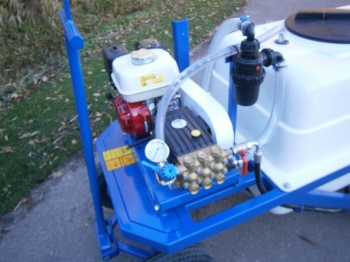 Afbeeldingen van Spuitwagen 400T - Honda GX160 + WS102 21 l/min~55bar - Veerhaspel Draaibaar