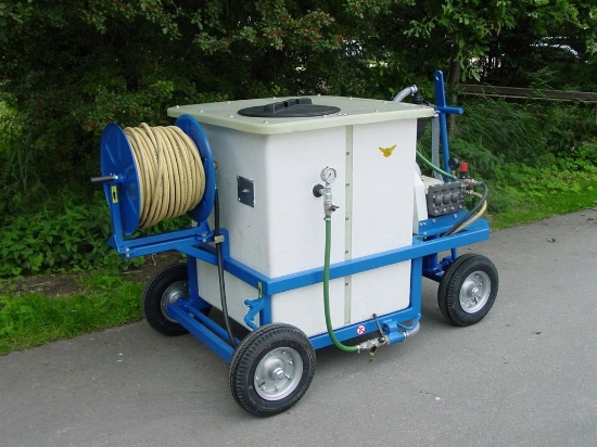 Afbeeldingen van Spuitwagen 600K - Plunjerpomp P63 42l/min~50bar - Handhaspel 300 vast